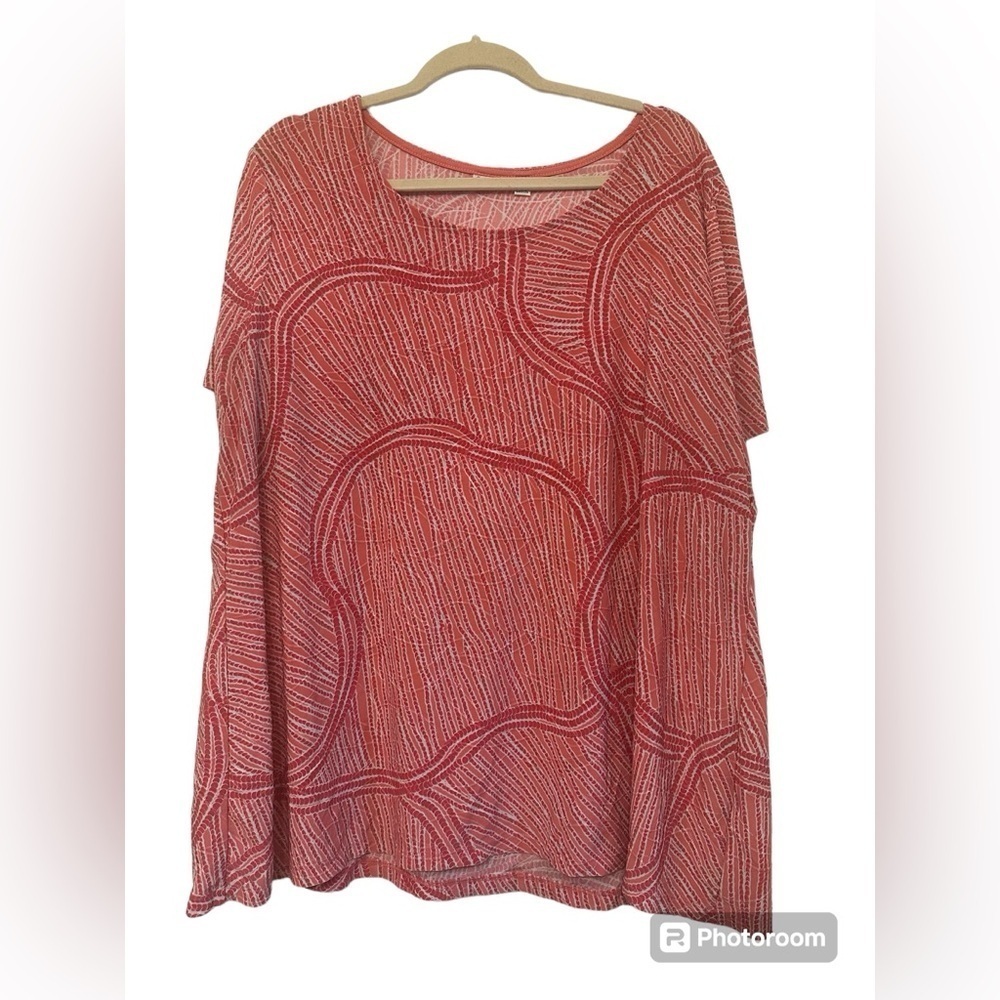 Croft & Barrow 2X plus size pullover blouse‎ top pink swirl